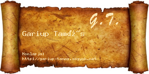 Gariup Tamás névjegykártya