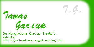 tamas gariup business card
